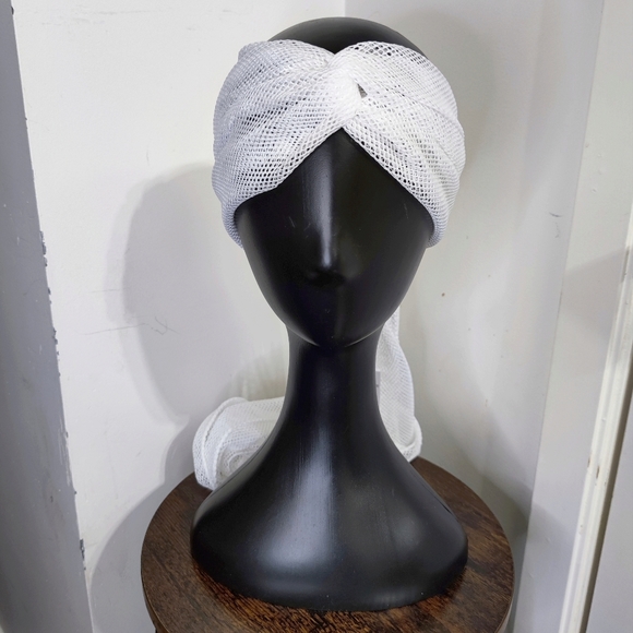 White Mesh Turban - Picture 2 of 12